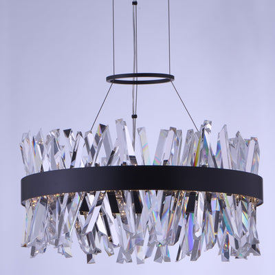 Antique Hardware Glacier 25 in LED Round Pendant Matte Black Pendant