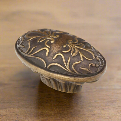 ##Antique Hardware## 1 1/8 Inch Cantata Oval Cabinet & Furniture Knob