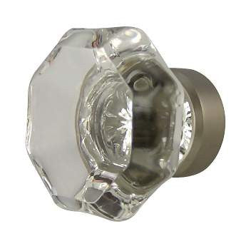 ##Antique Hardware## 1 3/8 Inch Crystal Clear Octagon Old Town Cabinet and Furniture Knob