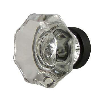 ##Antique Hardware## 1 3/8 Inch Crystal Clear Octagon Old Town Cabinet and Furniture Knob