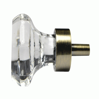 Antique Hardware 1 Inch Crystal Clear Octagon Old Town Cabinet and Furniture Knob ANTIQUE CABINET HARDWARE