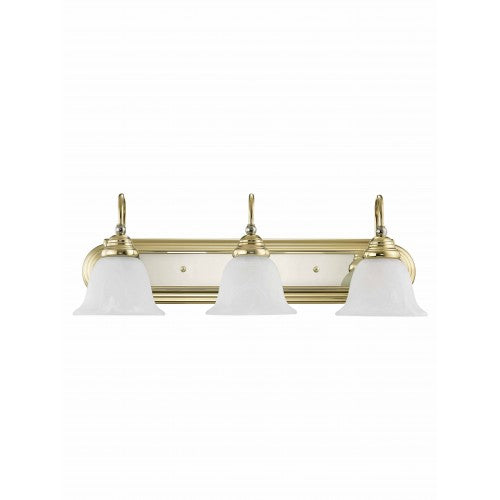 Antique Hardware 3 Light Polished Brass & Polished Chrome Bath Light Wall Sconce