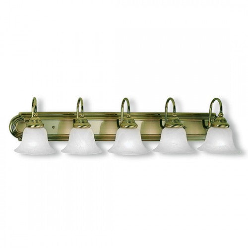 Antique Hardware 5 Light Antique Brass Bath Light Wall Sconce