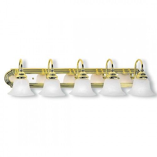 Antique Hardware 5 Light Polished Brass & Polished Chrome Bath Light Wall Sconce