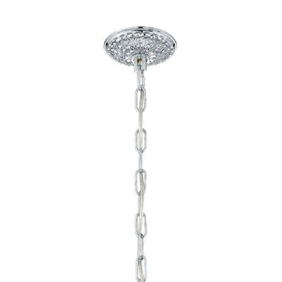 ##Antique Hardware## Traditional Crystal 5 Light Hand Cut Crystal Polished Chrome Chandelier