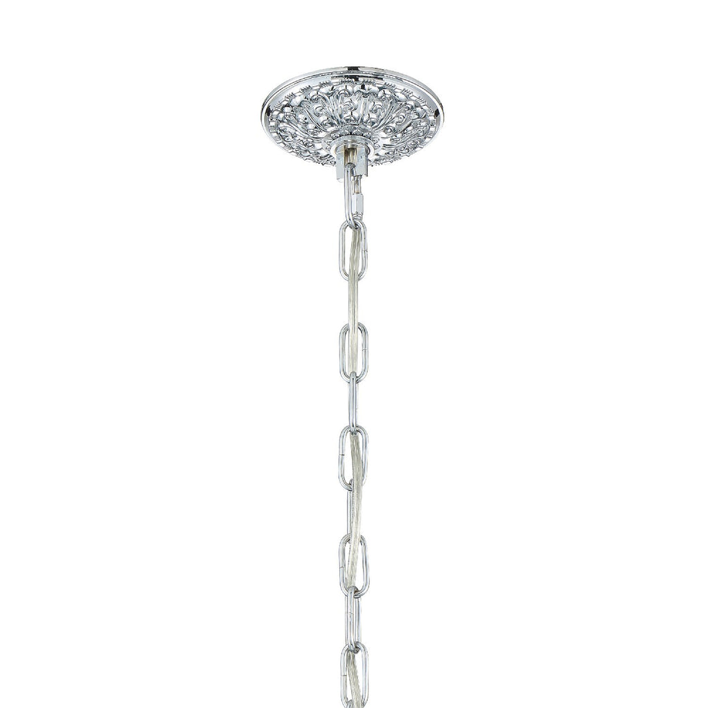 ##Antique Hardware## Traditional Crystal 5 Light Spectra Crystal Polished Chrome Chandelier