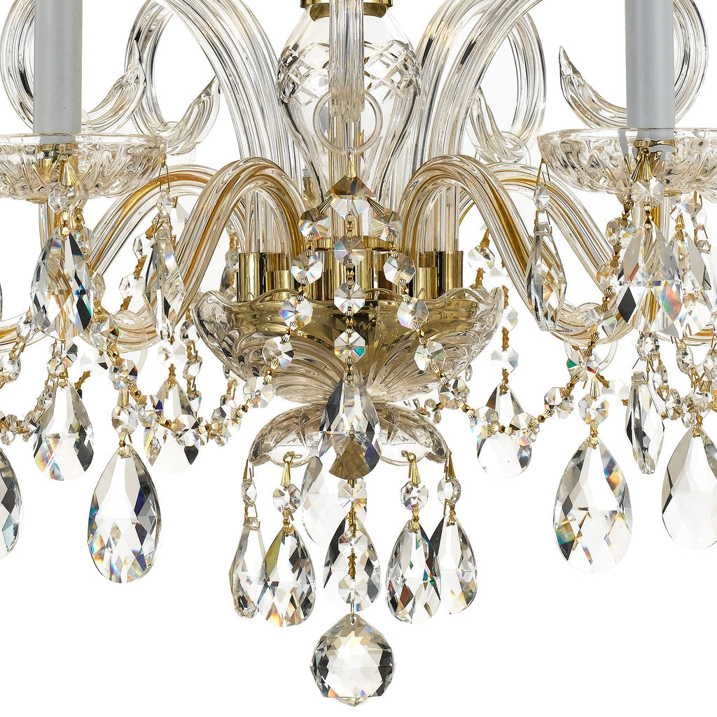 ##Antique Hardware## Traditional Crystal 5 Light Hand Cut Crystal Polished Chrome Chandelier