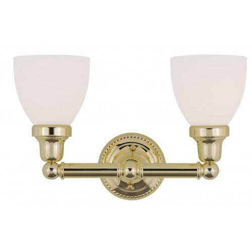 Antique Hardware 2 Light Polished Brass Bath Light Wall Sconce