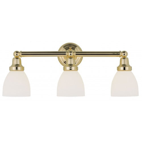 Antique Hardware 3 Light Polished Brass Bath Light Wall Sconce