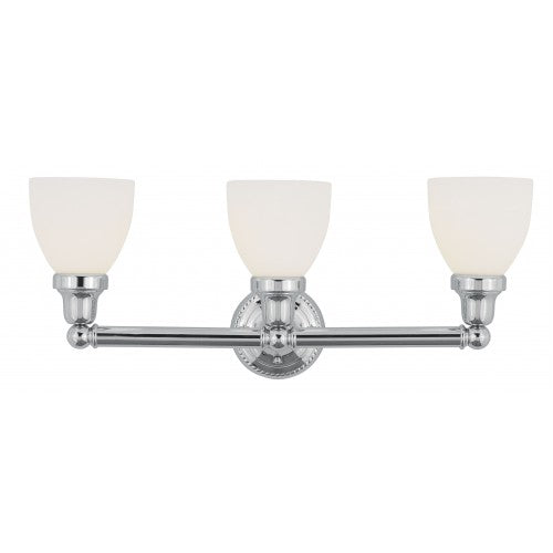 Antique Hardware 3 Light Polished Chrome Bath Light Wall Sconce