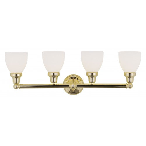 Antique Hardware 4 Light Polished Brass Bath Light Wall Sconce