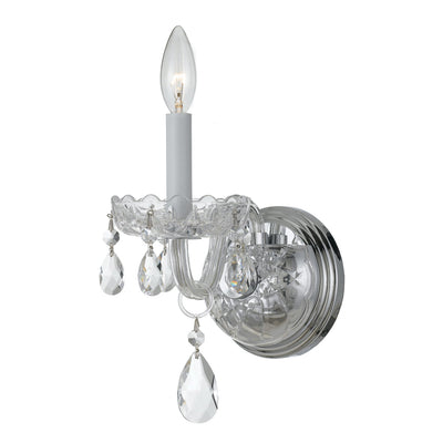 ##Antique Hardware## Traditional Crystal 1 Light Swarovski Strass Crystal Polished Chrome Sconce