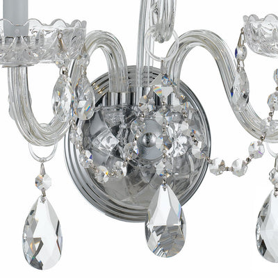 ##Antique Hardware## Traditional Crystal 2 Light Spectra Crystal Polished Chrome Sconce