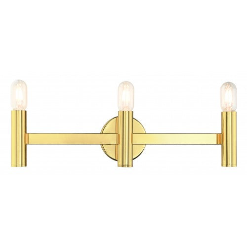 Antique Hardware 3 Light Polished Brass ADA Vanity Sconce Wall Sconce