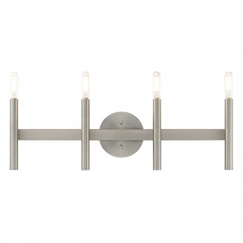 Antique Hardware 4 Light Brushed Nickel ADA Bath Vanity Wall Sconce