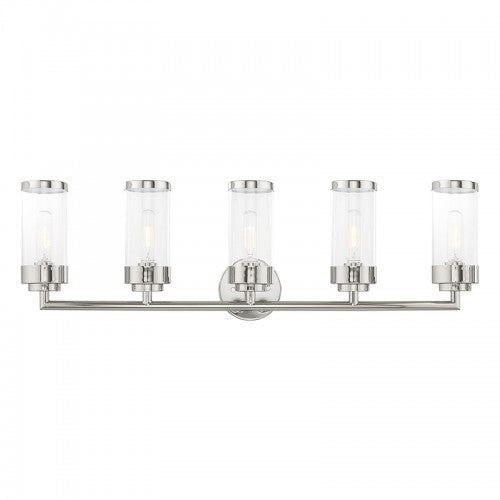 Antique Hardware 5 Light Polished Chrome Bath Vanity Wall Sconce