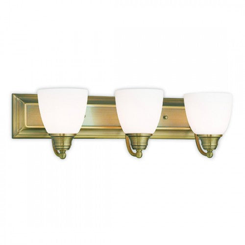 Antique Hardware 3 Light Antique Brass Bath Light Wall Sconce