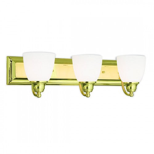 Antique Hardware 3 Light Polished Brass Bath Light Wall Sconce