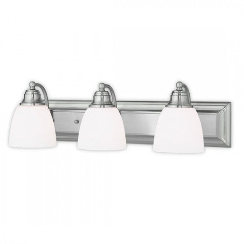 Antique Hardware 3 Light Brushed Nickel Bath Light Wall Sconce