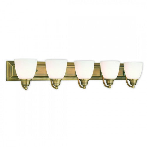 Antique Hardware 5 Light Antique Brass Bath Light Wall Sconce