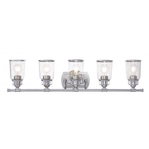 Antique Hardware 5 Light Polished Chrome Bath Vanity Wall Sconce