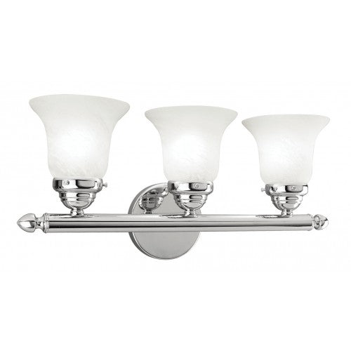 Antique Hardware 3 Light Polished Chrome Bath Light Wall Sconce