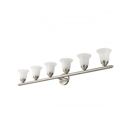 Antique Hardware 6 Light Brushed Nickel Bath Light Wall Sconce