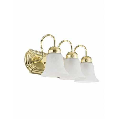 Antique Hardware 3 Light Polished Brass Bath Light Wall Sconce