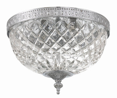 Antique Hardware Crystorama 2 Light Polished Chrome Crystal Flush Mount Semi Flush