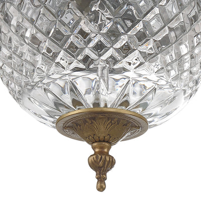 ##Antique Hardware## Crystorama 2 Light Olde Brass Crystal Flush Mount