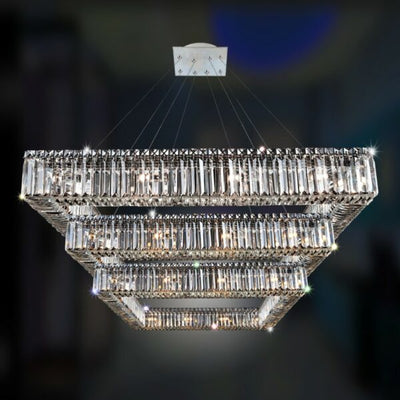 Quadro 35 Inch Square 3 Tier Pendant