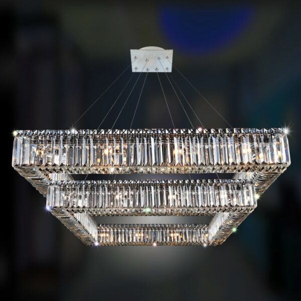 Quadro 35 Inch Square 2 Tier Pendant