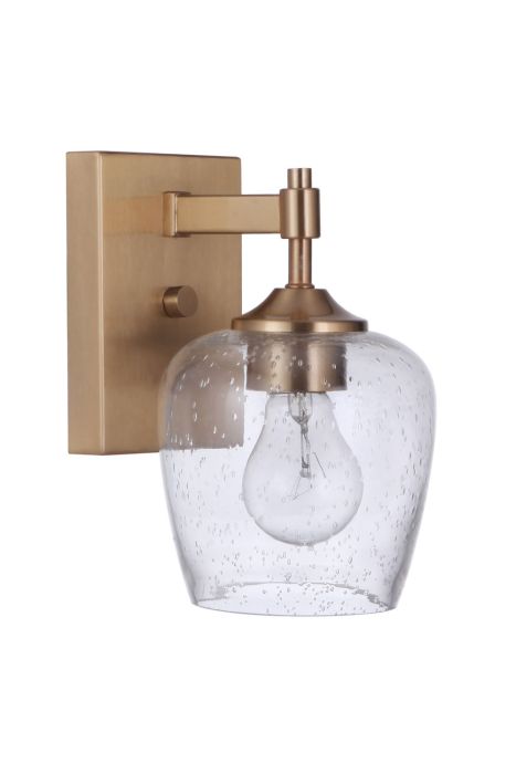 ##Antique Hardware## Stellen 1 Light Wall Sconce in Satin Brass