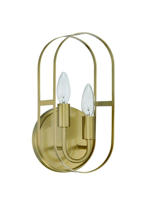 ##Antique Hardware## Mindful 2 Light Sconce in Satin Brass