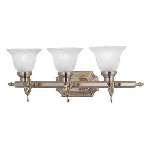 Antique Hardware 3 Light Antique Brass Bath Light Wall Sconce