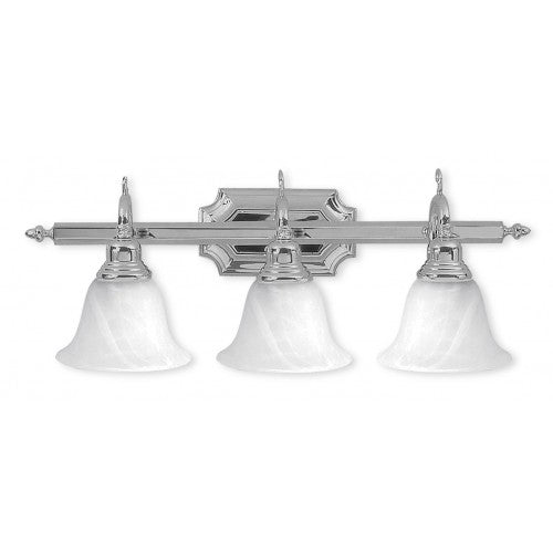 Antique Hardware 3 Light Polished Chrome Bath Light Wall Sconce