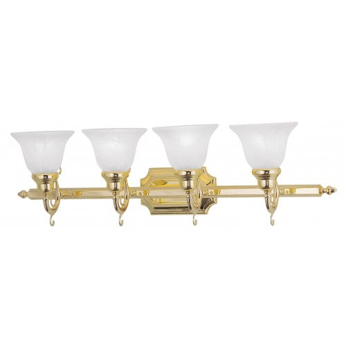 Antique Hardware 4 Light Polished Brass Bath Light Wall Sconce