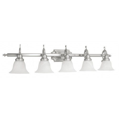 Antique Hardware 5 Light Brushed Nickel Bath Light Wall Sconce