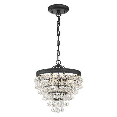 Antique Hardware Calypso 3 Light Matte Black Mini Chandelier Chandelier