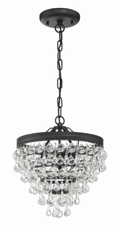 Antique Hardware Calypso 3 Light Matte Black Mini Chandelier Chandelier