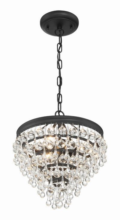 Antique Hardware Calypso 3 Light Matte Black Mini Chandelier Chandelier