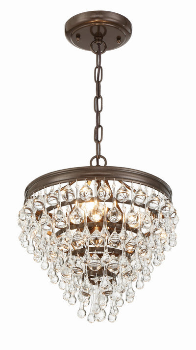 Antique Hardware Calypso 3 Light Crystal Teardrop Vibrant Bronze Mini Chandelier Chandelier