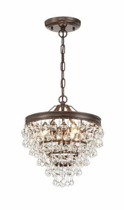 Antique Hardware Calypso 3 Light Crystal Teardrop Vibrant Bronze Mini Chandelier Chandelier