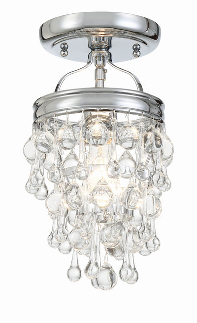 Antique Hardware Calypso 1 Light Crystal Teardrop Polished Chrome Semi Flush Mount Semi Flush