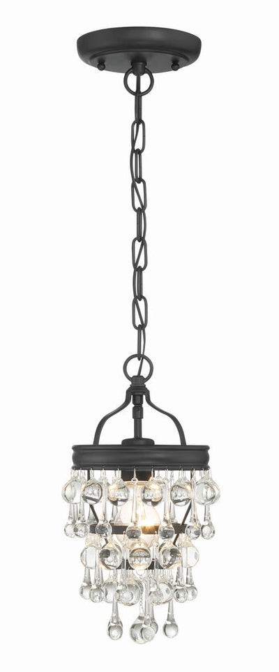 Antique Hardware Calypso 1 Light Matte Black Mini Pendant Pendant