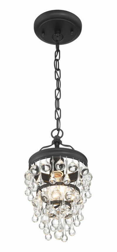 Antique Hardware Calypso 1 Light Matte Black Mini Pendant Pendant