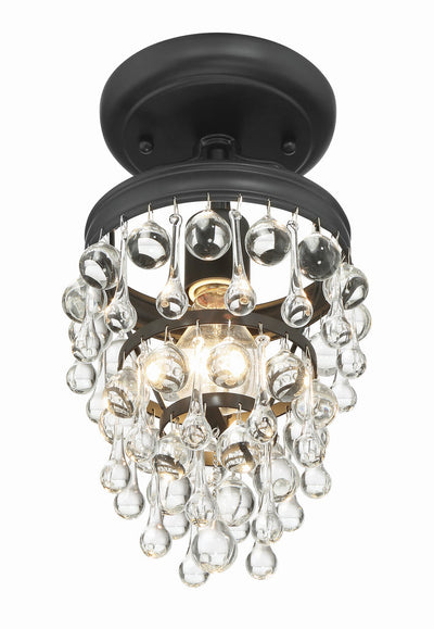 Antique Hardware Calypso 1 Light Matte Black Semi Flush Mount Semi Flush