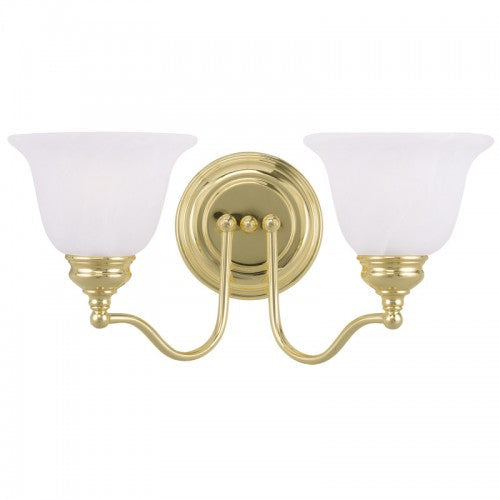 Antique Hardware 2 Light Polished Brass Bath Light Wall Sconce