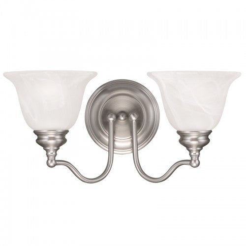 Antique Hardware 2 Light Brushed Nickel Bath Light Wall Sconce