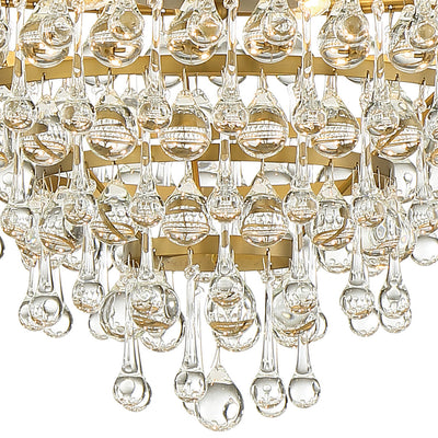 Antique Hardware Calypso 6 Light Crystal Teardrop Vibrant Gold Chandelier Chandelier